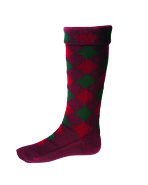 Burgundy Tartan Diced Hose