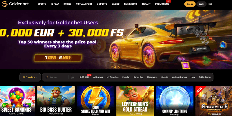 Goldenbet Homepage Screenshot