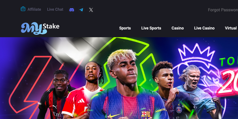 MyStake Casino Homepage Screenshot